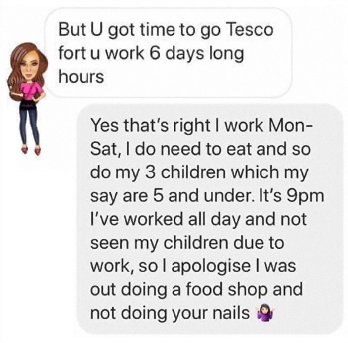 Woman Surprised To See Her Manicurist Shopping After She Said She's Fully Booked, Confronts Her And Gets Roasted Woman Surprised To See Her Manicurist Shopping After She Said She's Fully Booked, Confronts Her And Gets Roasted