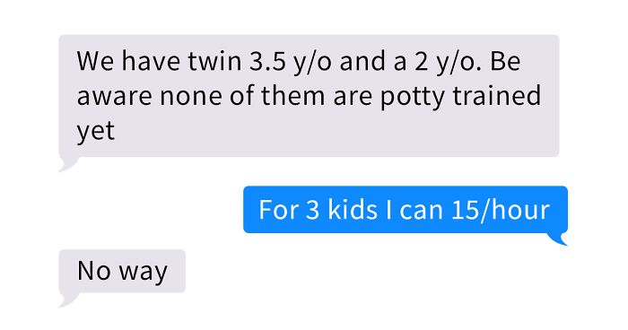 Babysitter Shares A Text Exchange With Parents Who Were Looking For Someone To Exploit As Cheap Labor