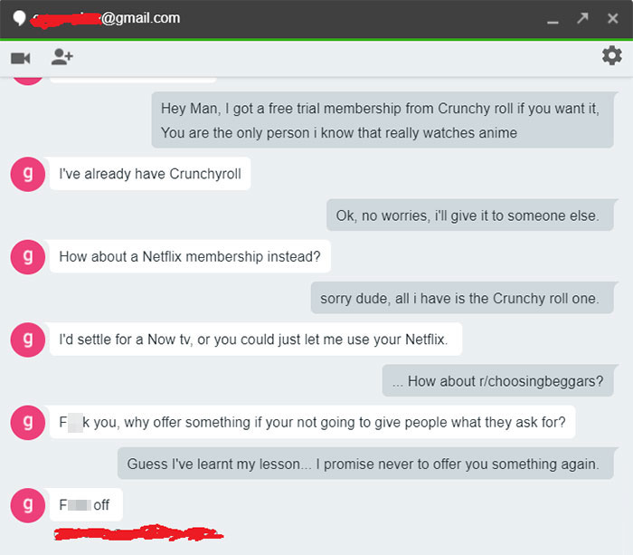 My First Choosing Beggar In The Wild, You Think You Know A Guy...