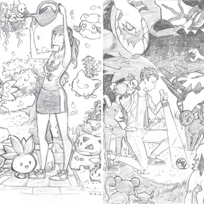 I’m On A Quest To Draw Groups Of Pokémon From All 18 Types By The End Of The Year, And I’m Halfway Through