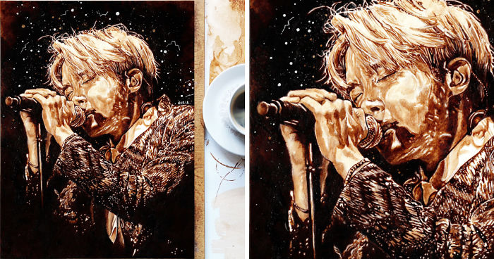 I Drew My Favourite Kpop Idols – Got7 And Bts – With Coffee