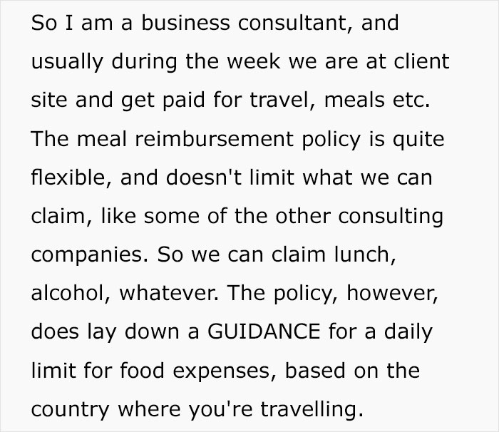 Company Ends Up Spending $65/Week More After Not Listening To Employee's Reasoning On Meal Limits