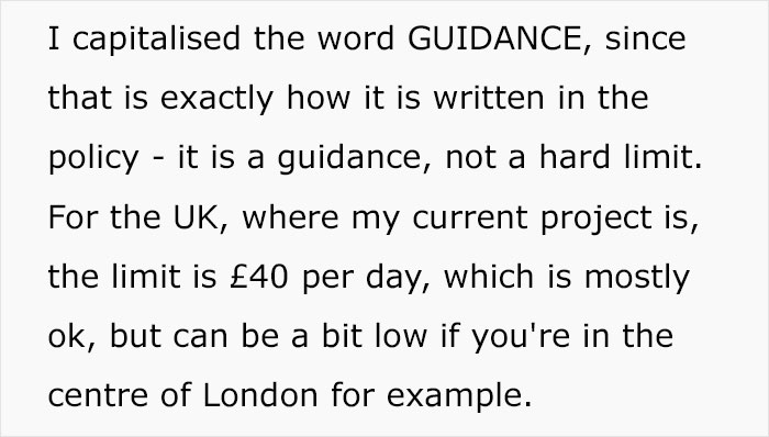 Company Ends Up Spending $65/Week More After Not Listening To Employee's Reasoning On Meal Limits