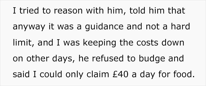 Company Ends Up Spending $65/Week More After Not Listening To Employee's Reasoning On Meal Limits