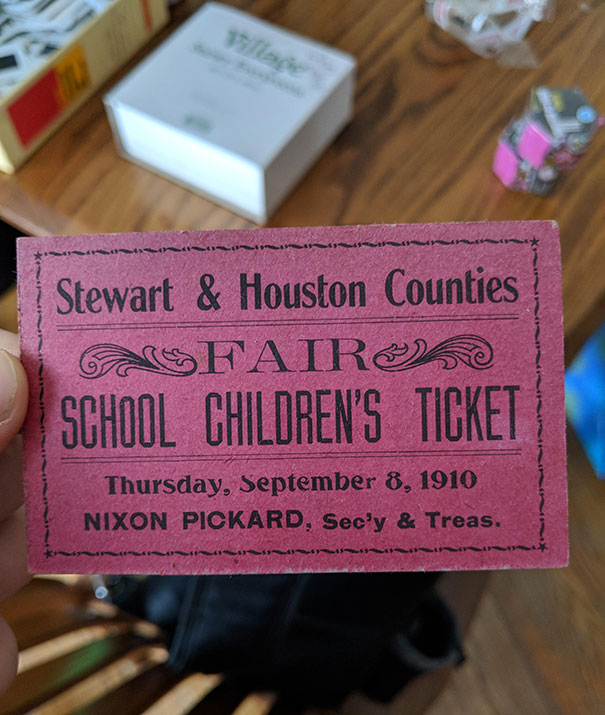 My Mother Found A 108-Year-Old Ticket To A Fair In An Old Book Being Used As A Bookmark