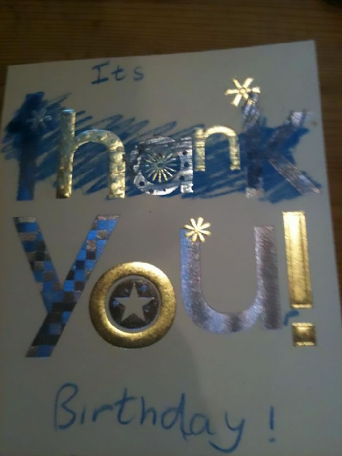 I Didn't Have Enough For A Birthday Card For My Friend. So I Had To 'Recycle' An Old One