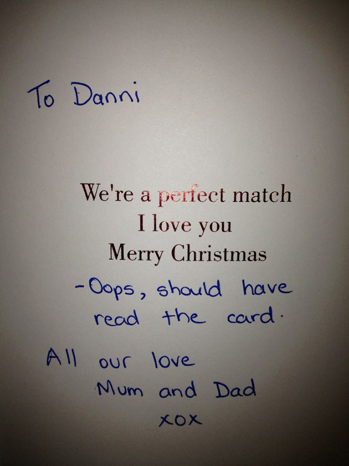My Fiancé Just Got This Card From Her Parents And The Inside Made Us Lol