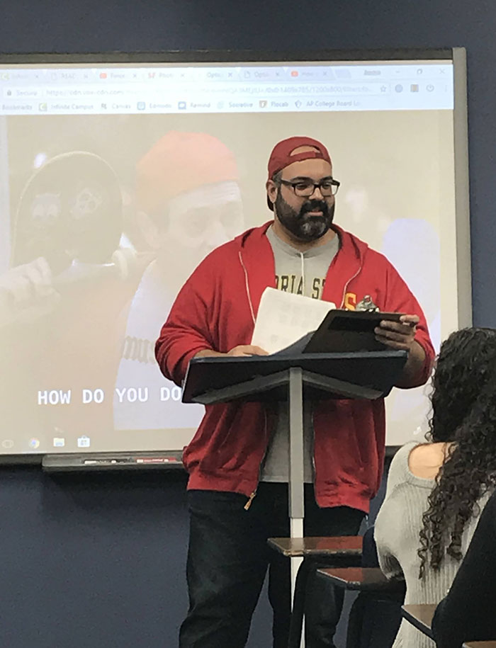 Teacher Dressed As The Man Himself