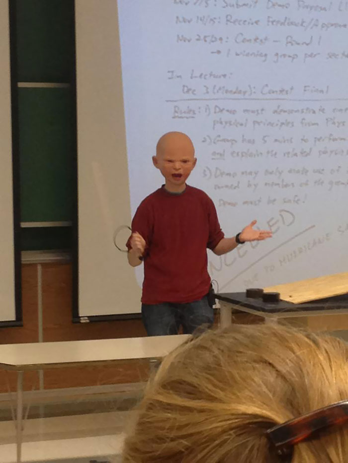 Physics Professor At My School Teaching In Costume