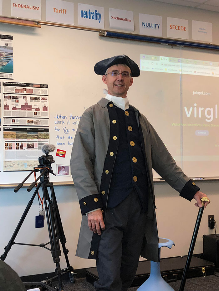 My Teacher Came Dressed As A Colonial Man Today For History 