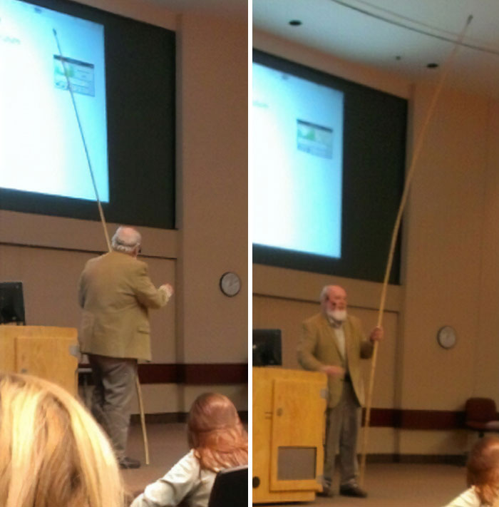 Sister-In-Law Showed Me Her Professor With A Much Better Solution Than A Laser Pointer