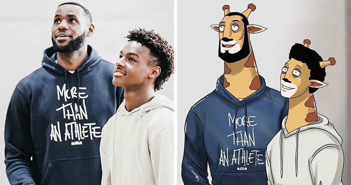 LeBron James Had His Instagram Recreated In A Cartoony Animal Style By A Fan Who’s An Artist