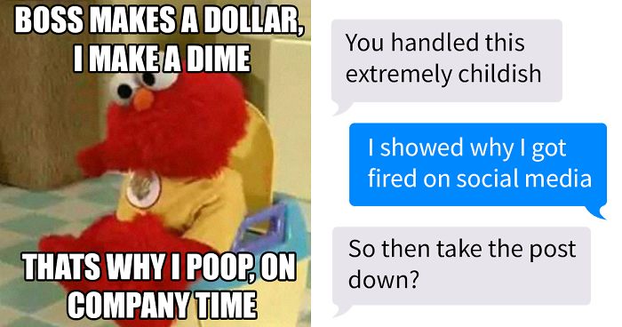 Employee Shares A Meme And Gets Fired Over It, So He Shares The Text Exchange With The Boss