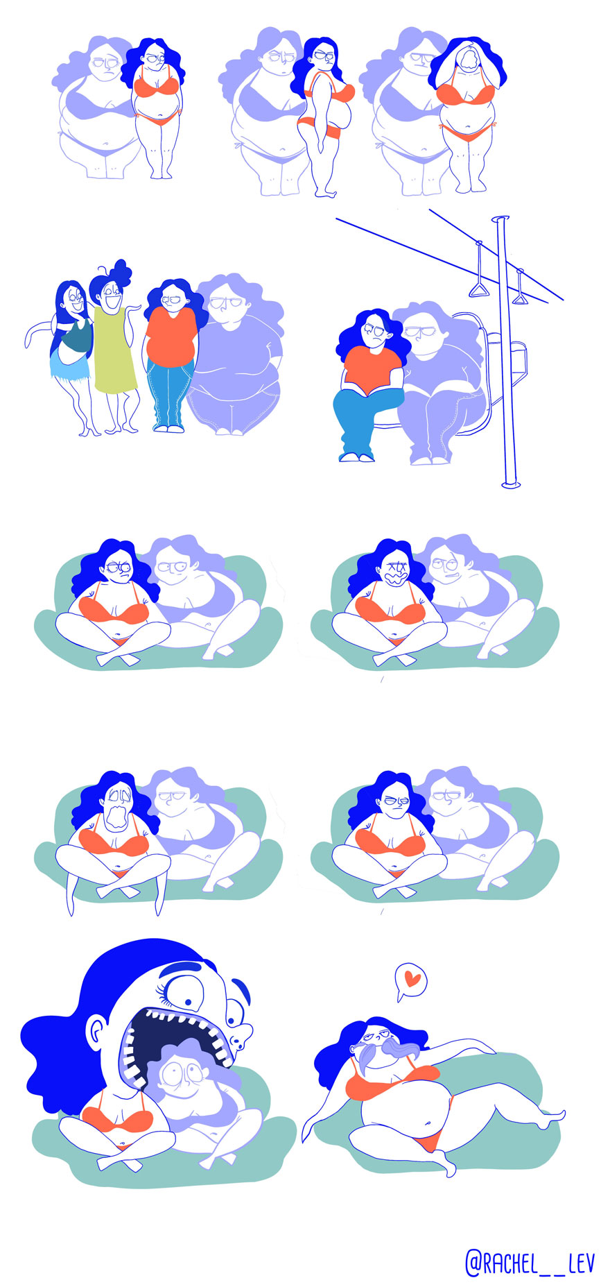 Funny Illustrations Of A Random Girl And Her Random Life - Struggling With Body Positivity !