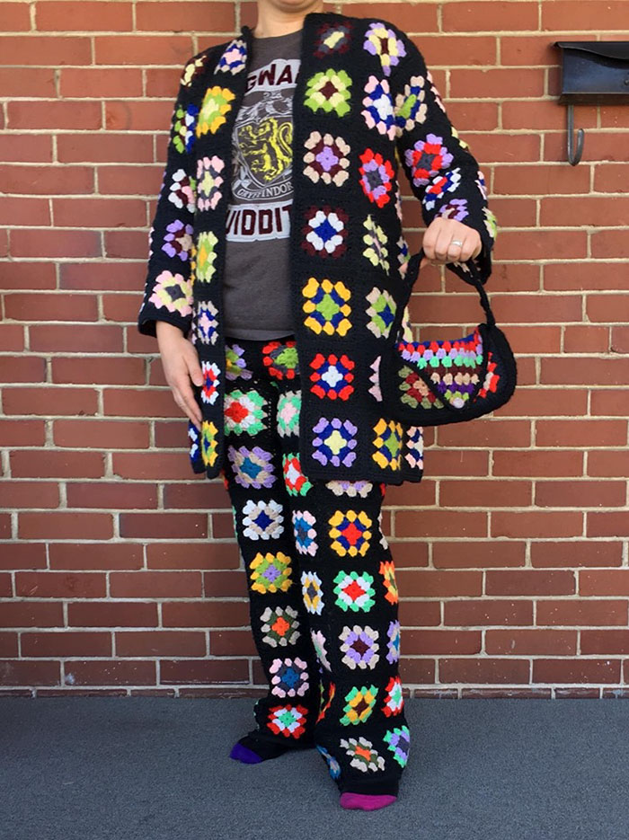 I Shall Be The Warmest Lady At The Bus Stop This Year! All For An Amazing $11 At A Pa Barn Sale This Morning. To Frances Sharpe The Maker Of This Ensemble, Your Creation Is Wonderful And I Will Treasure It!