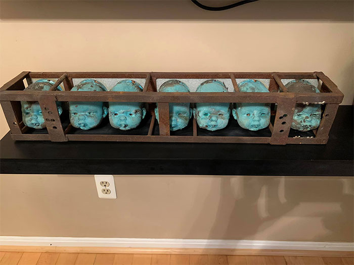 Flea Market Find , Metal Molds For Babydoll Heads