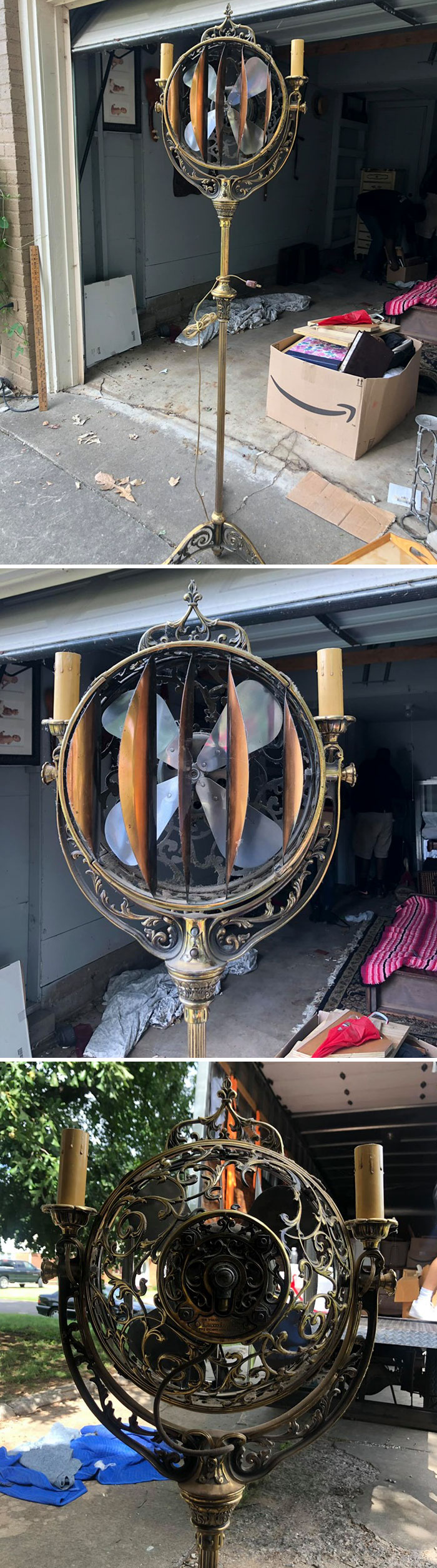 I Believe, It’s A Funeral Fan, I Have Two Of Them. Way Back When... Fans Like This Were Placed On Each End Of A Casket And Were Used To Help Keep The Body Cool