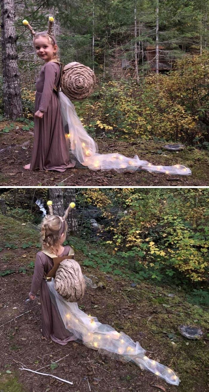 25 Hot Glue Sticks And A Few Blisters Later, Our Little Snail Is Ready For Halloween