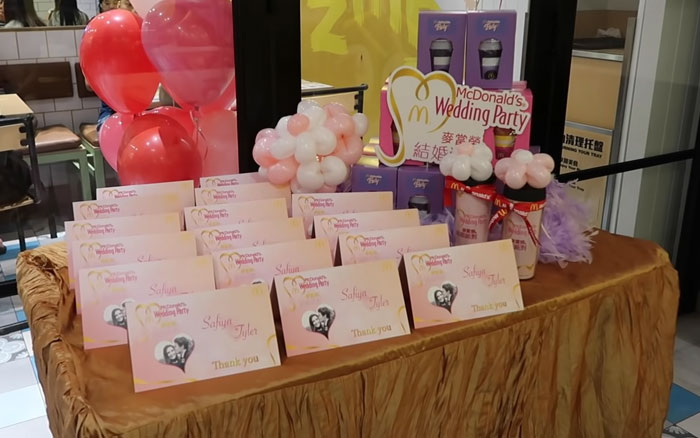 McDonald's In Hong Kong Offers Wedding Parties For Less Than $400 And This Couple Tried It Out McDonald's In Hong Kong Offers Wedding Parties For Less Than $400 And This Couple Tried It Out