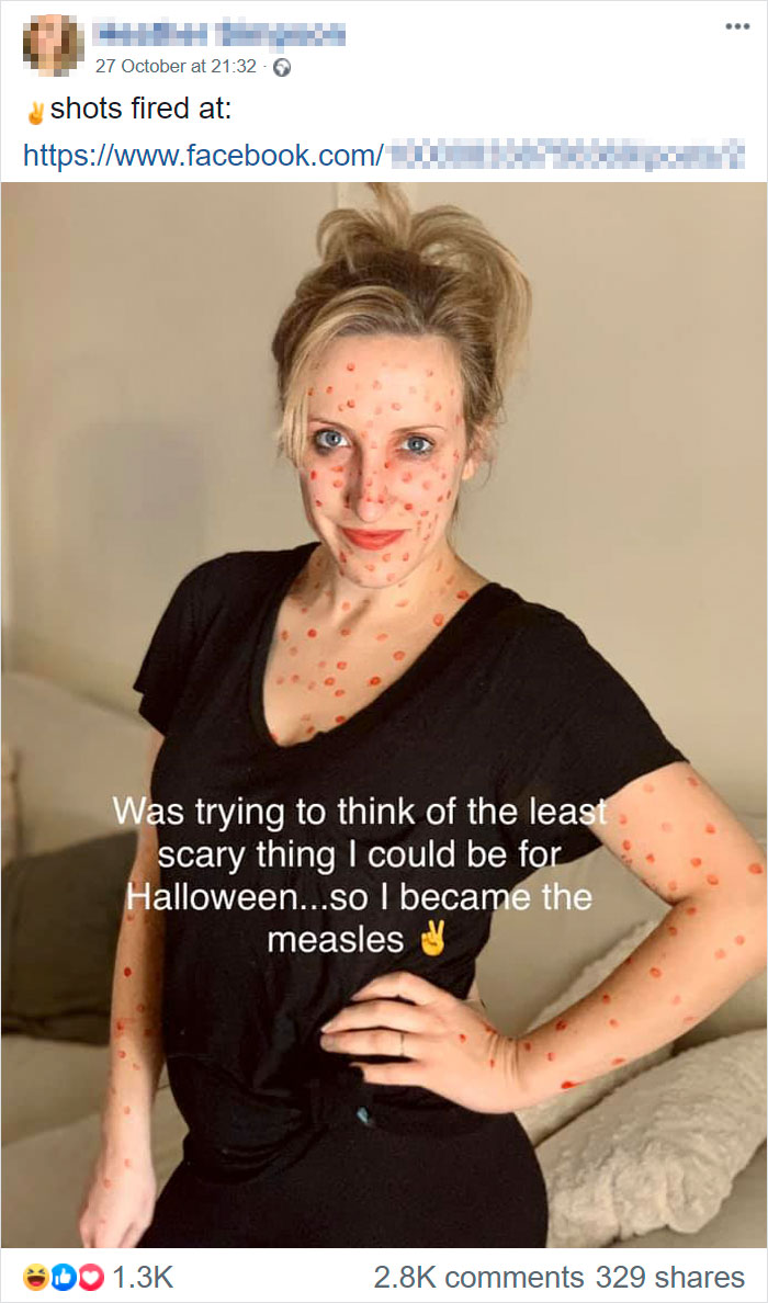 Anti-Vaxxer Mocks Measles With Her Halloween Costume, Gets Shut Down By A Comment From A Medical Professional Anti-Vaxxer Mocks Measles With Her Halloween Costume, Gets Shut Down By A Comment From A Medical Professional