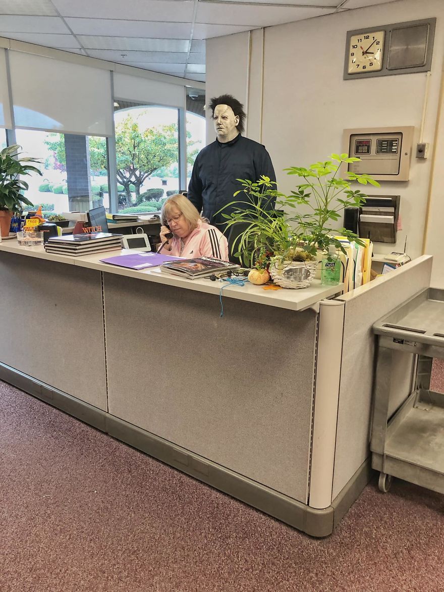 No... No... No... You’re On The Wrong Side Of The Desk, Michael. We’ve Talked About Walking Up Behind People Like That. (Mrs. Mattioda Is Going To Be Less Than Pleased With You...)