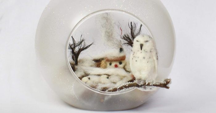 My 27 Animal Scenes Made From Needle Felted Animals And Ordinary Glass Baubles