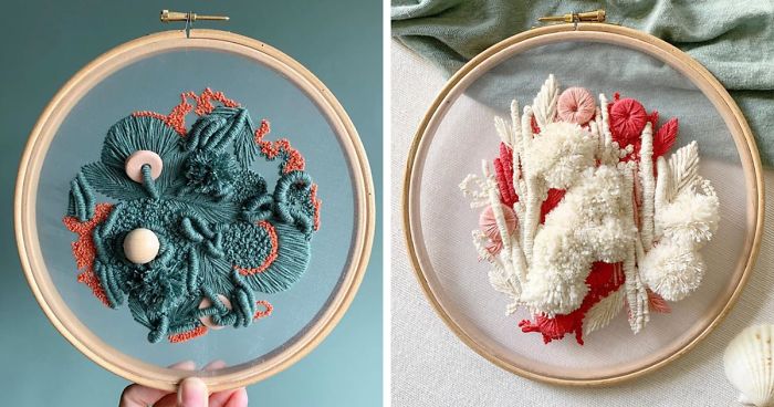 My Three-Dimensional Embroideries Inspired By Oceanic And Botanical Forms