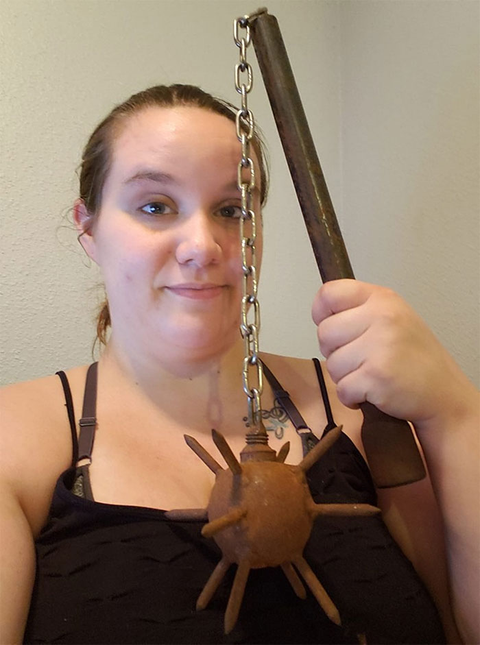 I Got This A Long Time Ago For $5 At An Estate Sale. Its Not Too Unusual, But How Often Do You See These Things?! Its Super Heavy. And Clearly Handmade. I Have It For Protection In My Apt