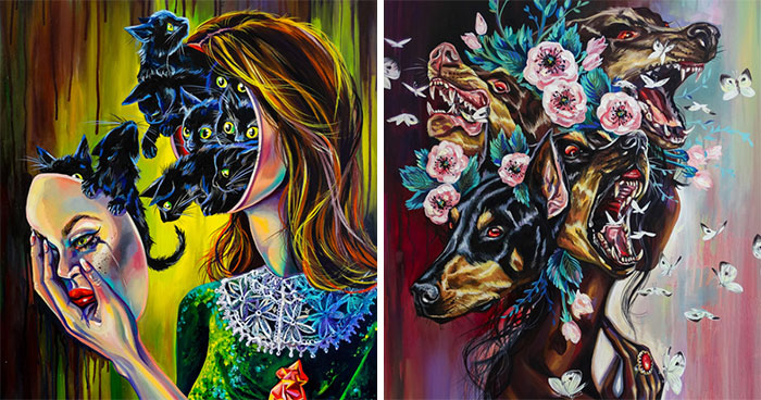 40 Creepy Women Portraits That I Painted In The Last Two Years