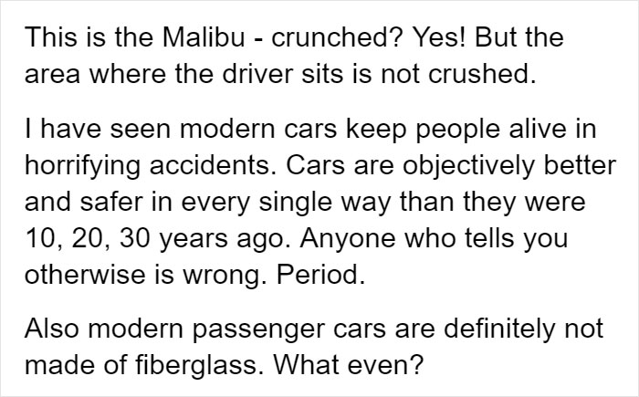 Argument That 'Old Steel Cars Were Better' Gets Shut Down With Simple Physics Argument That 'Old Steel Cars Were Better' Gets Shut Down With Simple Physics