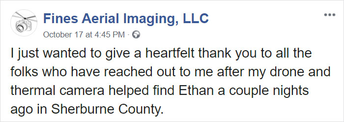 Photographer Finds Missing 6-Year-Old Using A Drone With A Thermal Camera Photographer Finds Missing 6-Year-Old Using A Drone With A Thermal Camera
