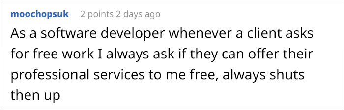 Photographer Shows How Absurd People Asking For Free Pics Are With An Ad Asking For Other Services For Free