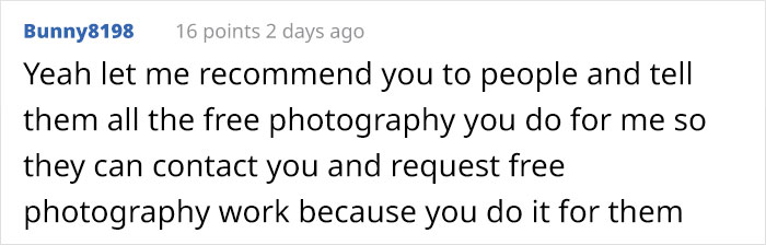 Photographer Shows How Absurd People Asking For Free Pics Are With An Ad Asking For Other Services For Free Photographer Shows How Absurd People Asking For Free Pics Are With An Ad Asking For Other Services For Free