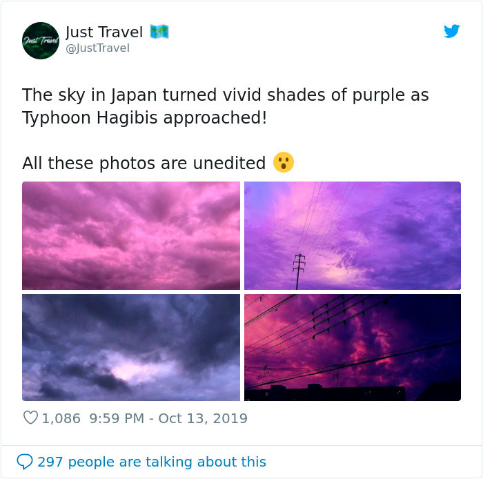 People In Japan Were Admiring The Incredibly Purple Sky, But It's A Sign Of A Typhoon People In Japan Were Admiring The Incredibly Purple Sky, But It's A Sign Of A Typhoon