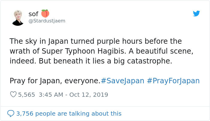 People In Japan Were Admiring The Incredibly Purple Sky, But It's A Sign Of A Typhoon