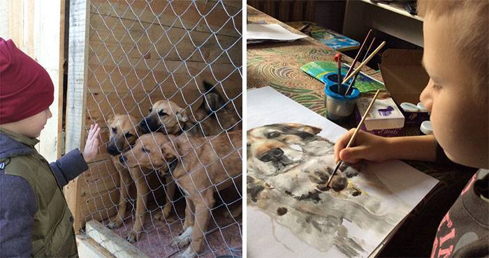 This 9-Year-Old Russian Boy ‘Sells’ His Custom Pet Paintings For Food And Supplies For Shelter Animals