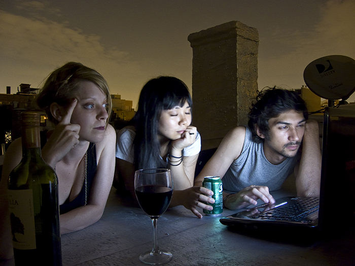 Turn down the brightness of your monitor