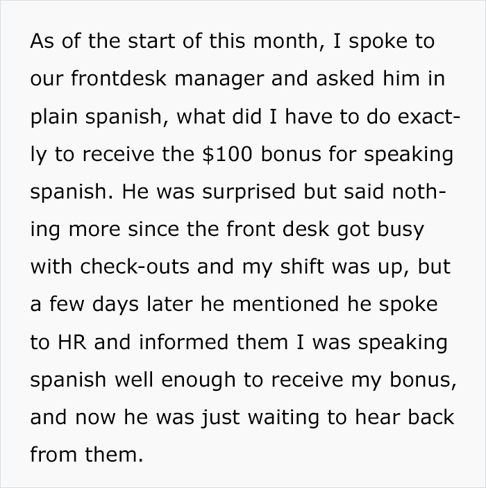 Employee Doesn&rsquo;t Get The Bonus Promised For A Foreign Language, Refuses To Use It When It&rsquo;s Needed The Most