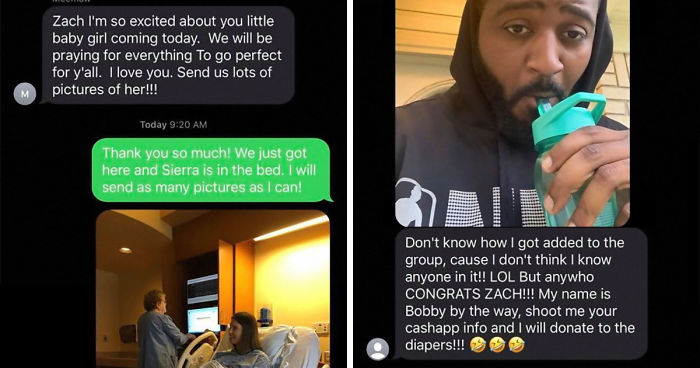 Random Guy Gets Accidentally Added To A Family Group Chat, Plays It Cool, Donates Money For The Parents-To-Be