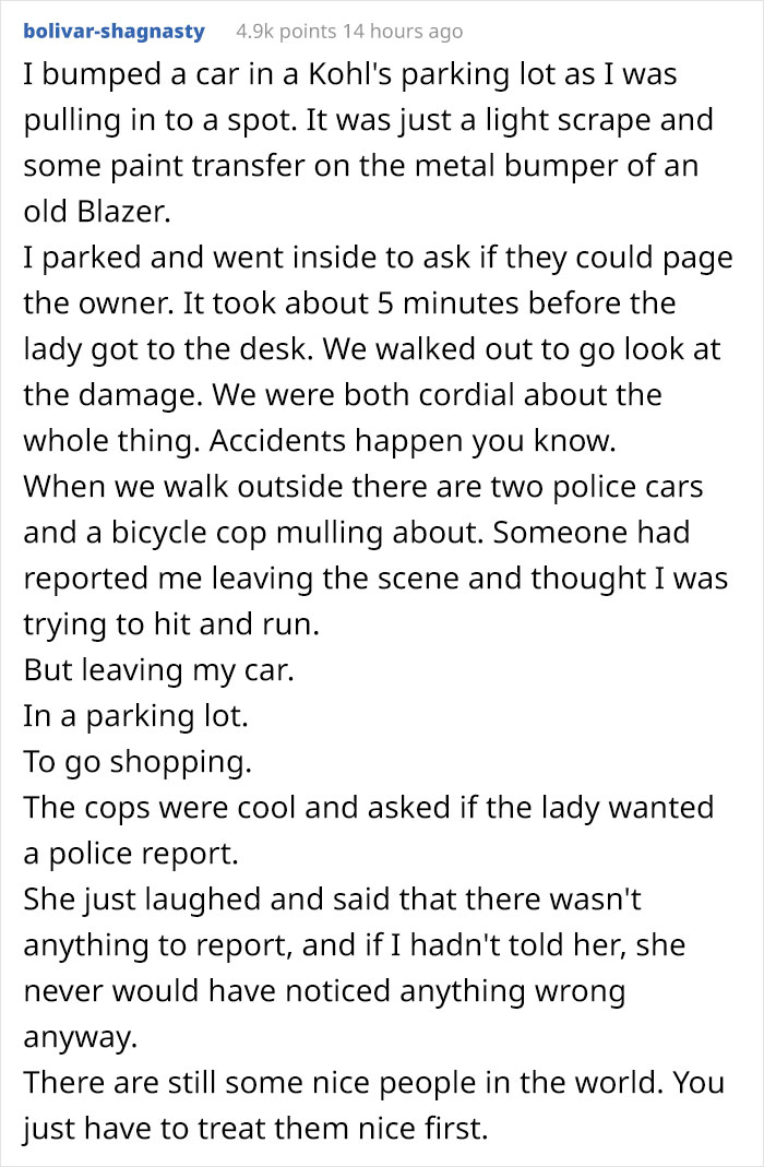 "I Made A Scrape On a Stranger&rsquo;s Tail Light While Parallel Parking Yesterday. Today I Got This Text"