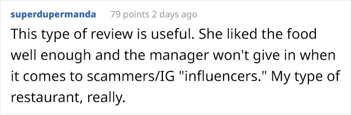 'Influencer' Expects To Get A Free Meal At This Restaurant 'For Exposure', Writes A Nasty One-Star Review When They Don't