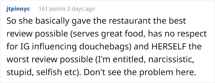 'Influencer' Expects To Get A Free Meal At This Restaurant 'For Exposure', Writes A Nasty One-Star Review When They Don't 'Influencer' Expects To Get A Free Meal At This Restaurant 'For Exposure', Writes A Nasty One-Star Review When They Don't