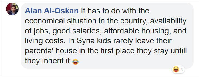 Comment discussing factors influencing the age young people leave their parents’ home in different countries. Comment discussing factors influencing the age young people leave their parents’ home in different countries.