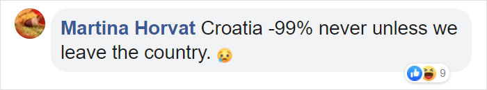 Screenshot of a Facebook comment discussing the age at which young people leave their parents’ home in Croatia. Screenshot of a Facebook comment discussing the age at which young people leave their parents’ home in Croatia.