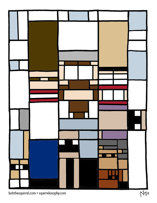 In The Style Of Artist Piet Mondrian