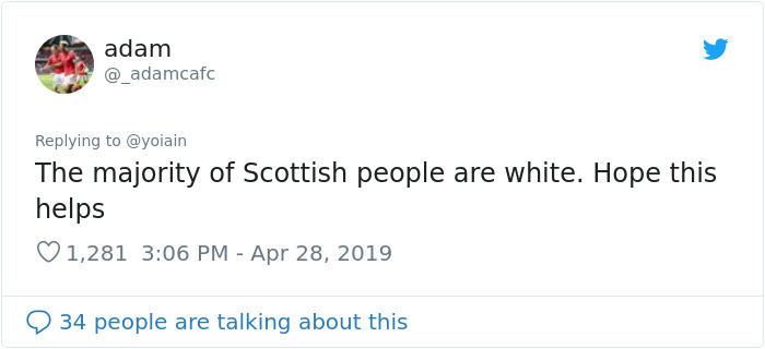 Guy Claiming Miss Scotland Pageant Looks 'Too White' Gets Shut Down With Hilarious Comments Guy Claiming Miss Scotland Pageant Looks 'Too White' Gets Shut Down With Hilarious Comments