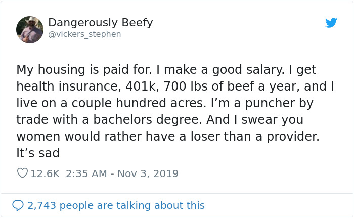 'Nice' Guy Is Disappointed At Women Choosing 'Losers' Instead Of 'Providers' Like Him, And The Comments Are Hilarious 'Nice' Guy Is Disappointed At Women Choosing 'Losers' Instead Of 'Providers' Like Him, And The Comments Are Hilarious