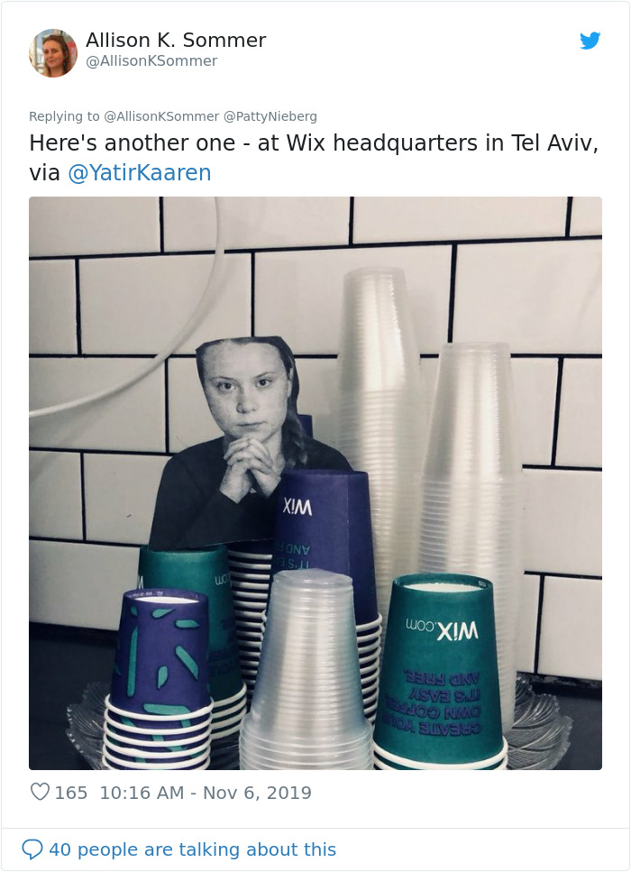 Office Workers Are Being Deterred From Using Plastic By These Photos Of Greta Thunberg Office Workers Are Being Deterred From Using Plastic By These Photos Of Greta Thunberg