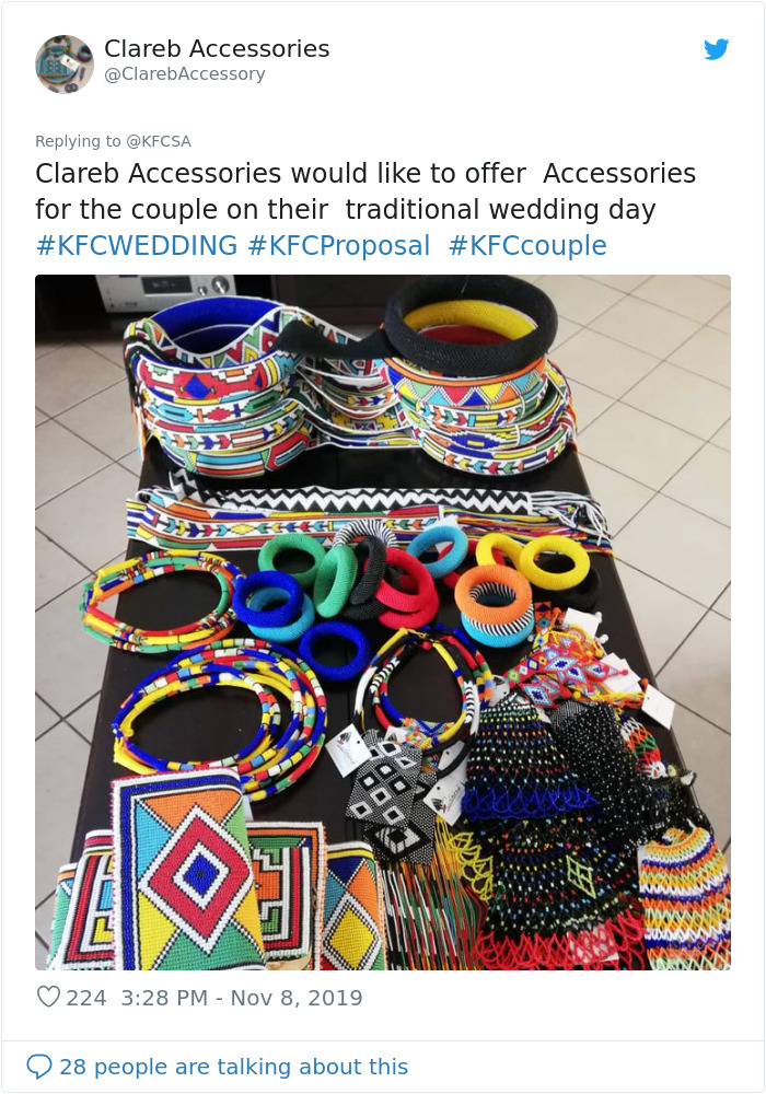 Twitter ClarebAccessory user reacting to KFC proposal story Twitter ClarebAccessory user reacting to KFC proposal story