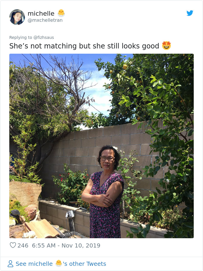 This Stylish Grandma Matches Her Outfits With The Flowers In Her Garden And Goes Viral
